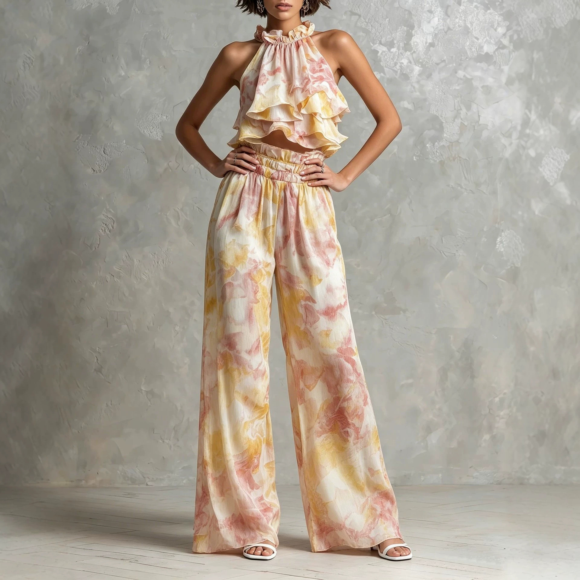Solid A-Line Midi Dress | Crew Neck Short Sleeve Casual Summer Dress