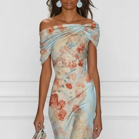 Floral Off-Shoulder Elegance Dress