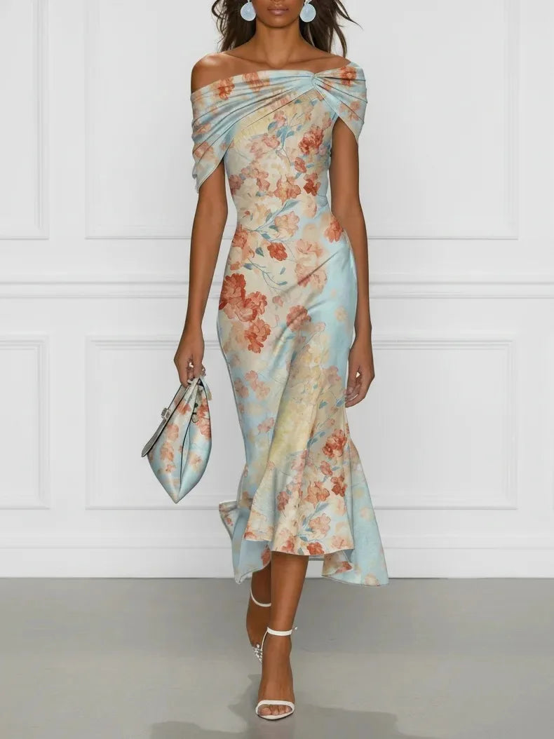 Floral Off-Shoulder Elegance Dress
