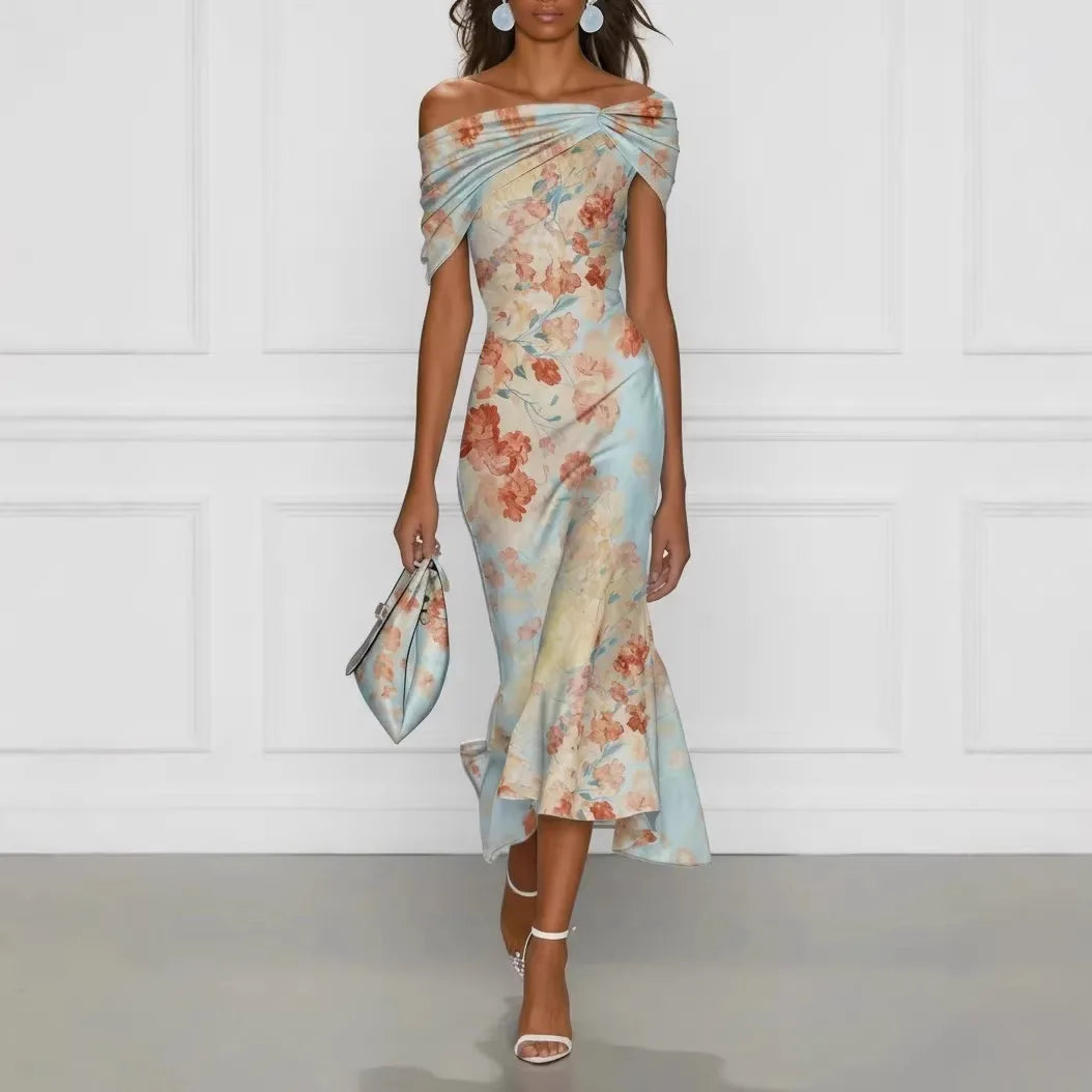 Floral Off-Shoulder Elegance Dress