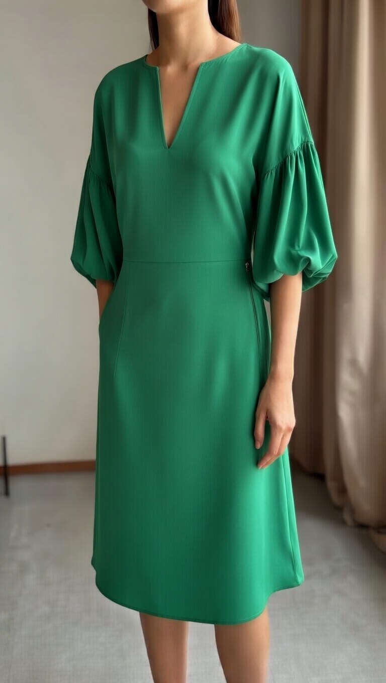Relaxed Elegance Midi Wrap Dress