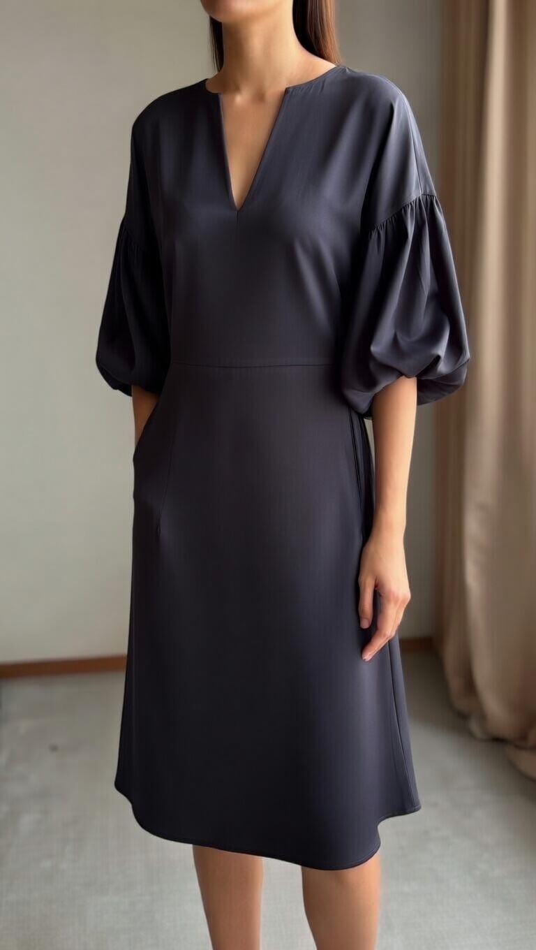 Relaxed Elegance Midi Wrap Dress