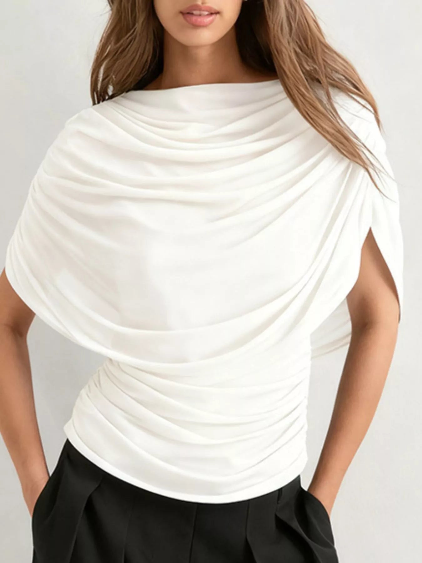 Ruched Short Sleeve Top