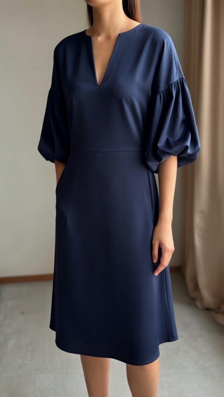 Relaxed Elegance Midi Wrap Dress