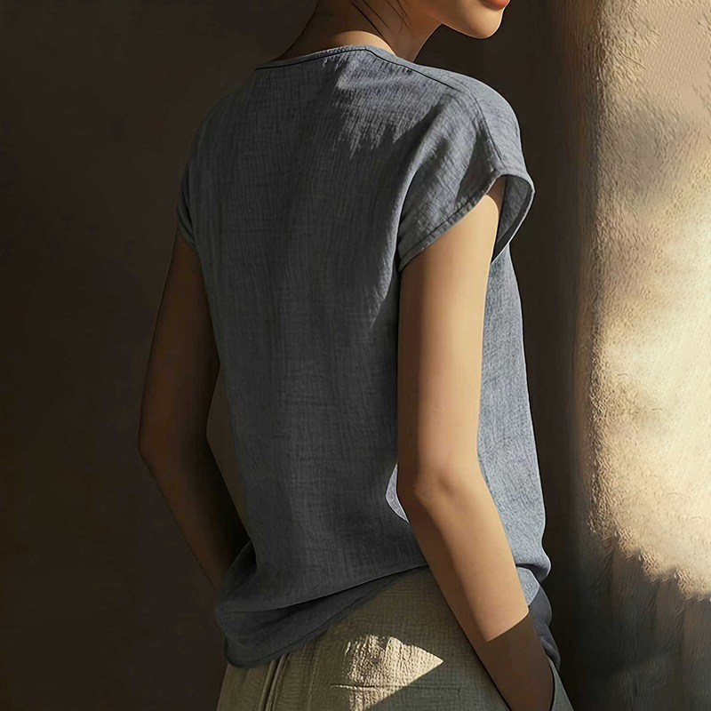 VChics Boho Vintage Lace V-neck Cotton Blend Shirt