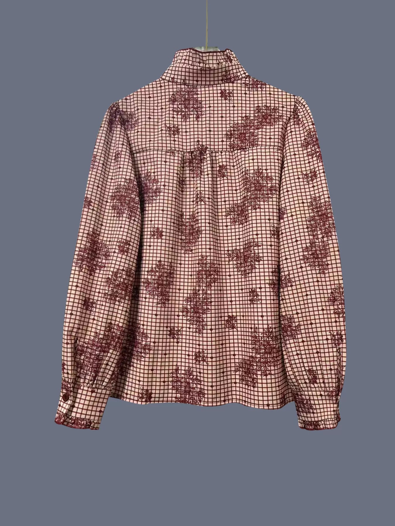 Frill Plaid Button Up Shirt