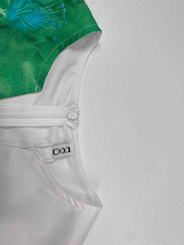 A-Line Loose Flower Print Pleated V-Neck Midi Dresses