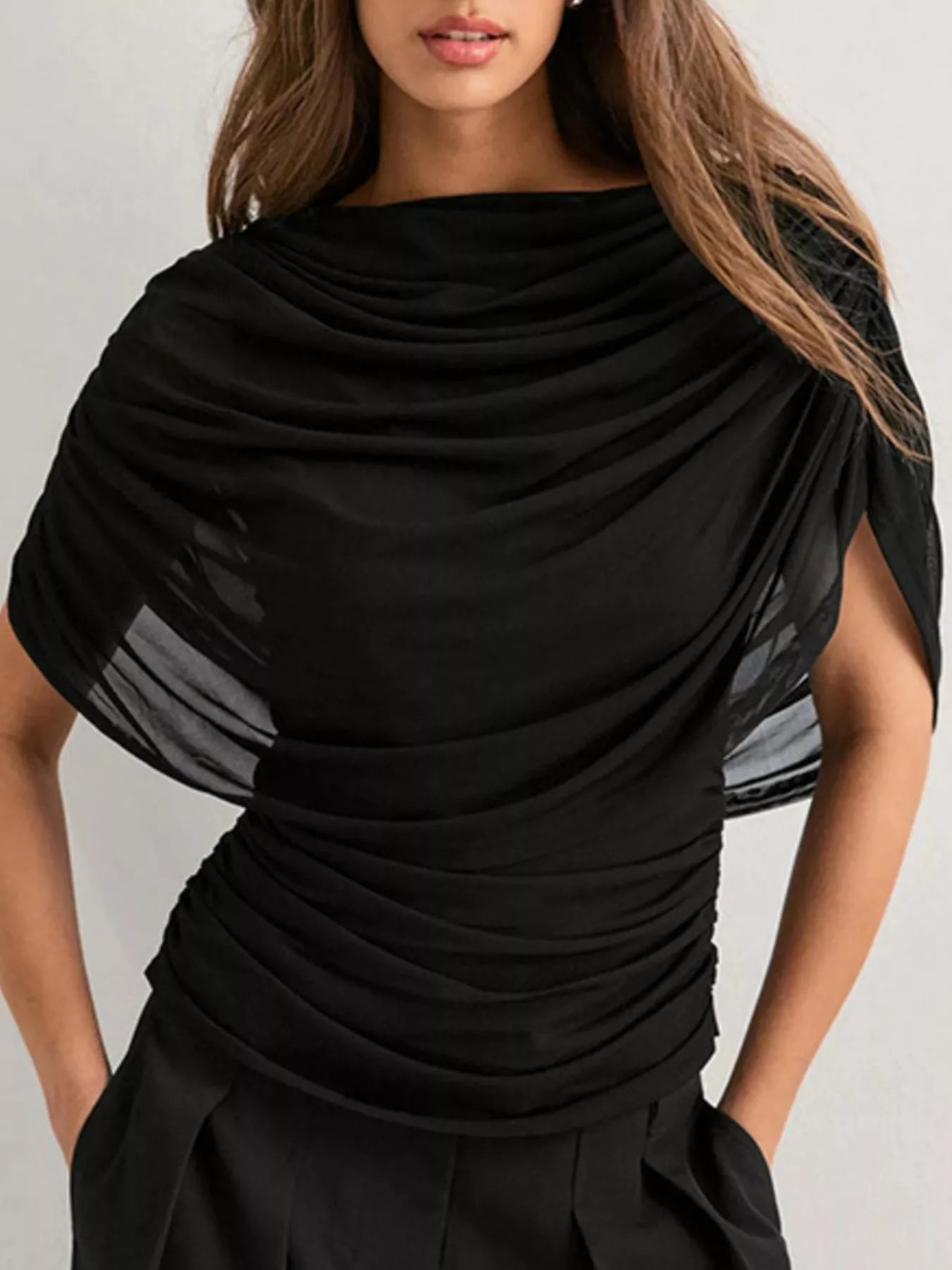 Ruched Short Sleeve Top