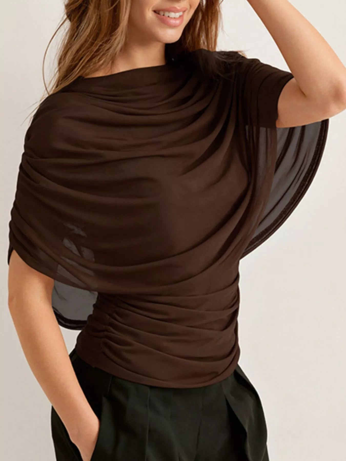 Ruched Short Sleeve Top
