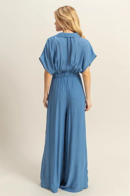 HYFVE Kimono Sleeve Crop Top and Wide Leg Pants Set