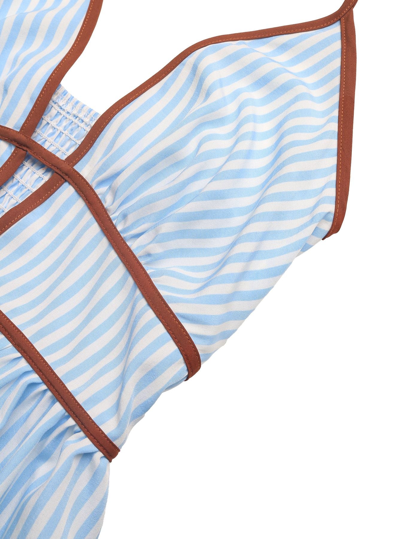 Striped Halter Neck Maxi Dress