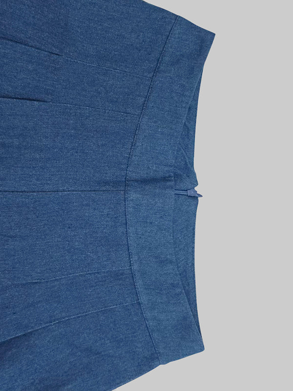 Loose Wide Leg Pleated Pockets Solid Color Jean Pants Bottoms Trousers