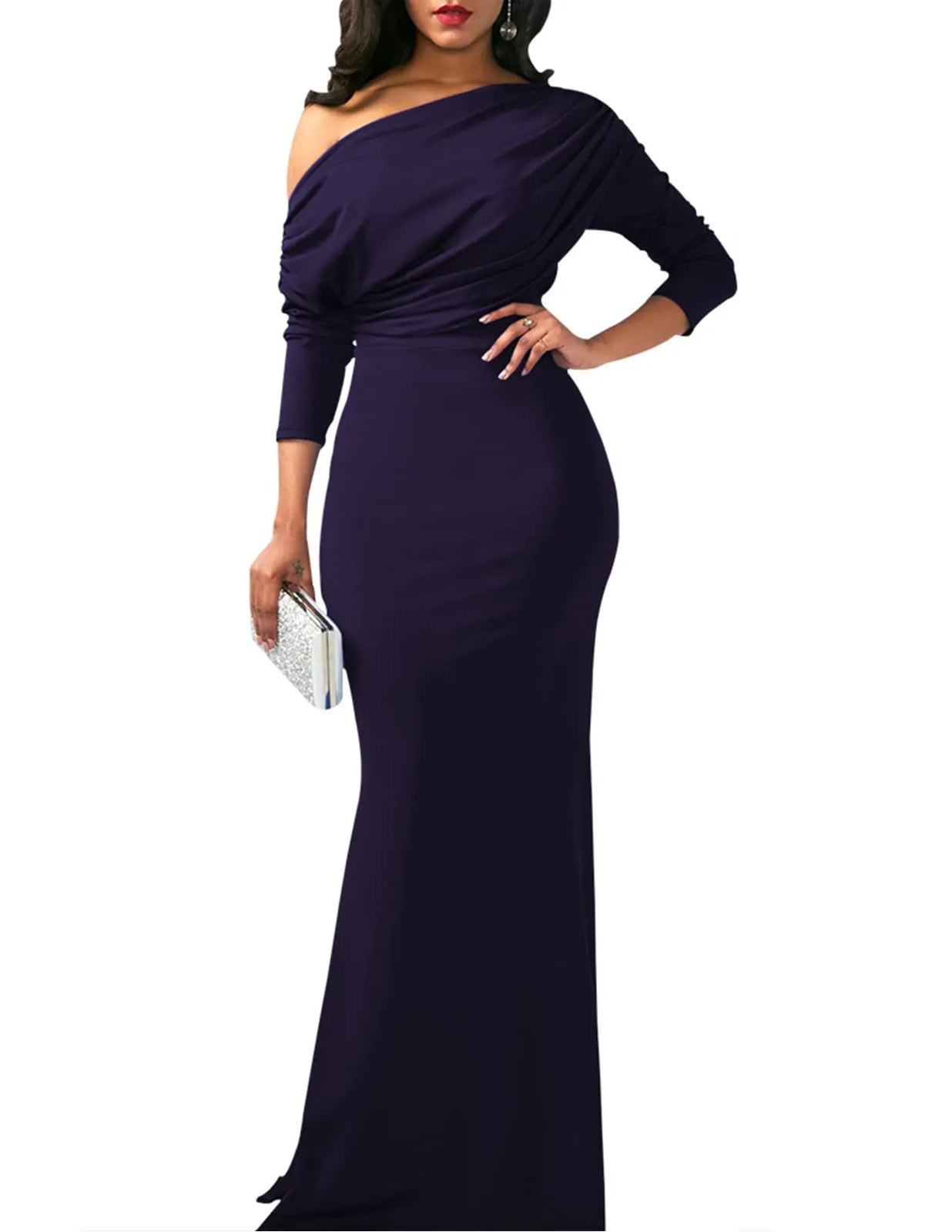 2025 Women's Elegant Sleeveless Off Shoulder Bodycon Long Formal Party Evening Dress