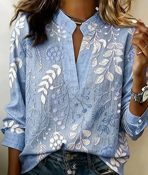 Artisanal Style: The Stand Collar Floral Blouse 🌸