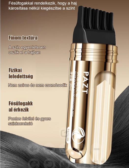 【Egy fésű fekete】 kis aranycső peptid fehér fedő hajszépítő toll