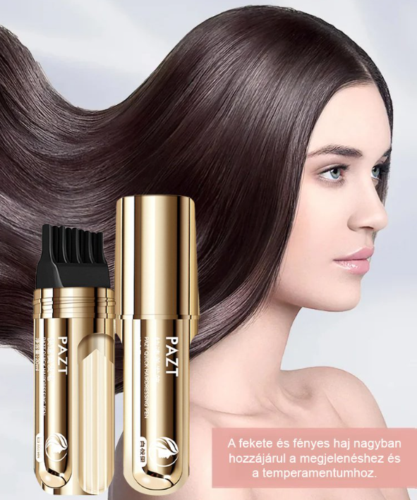 【Egy fésű fekete】 kis aranycső peptid fehér fedő hajszépítő toll