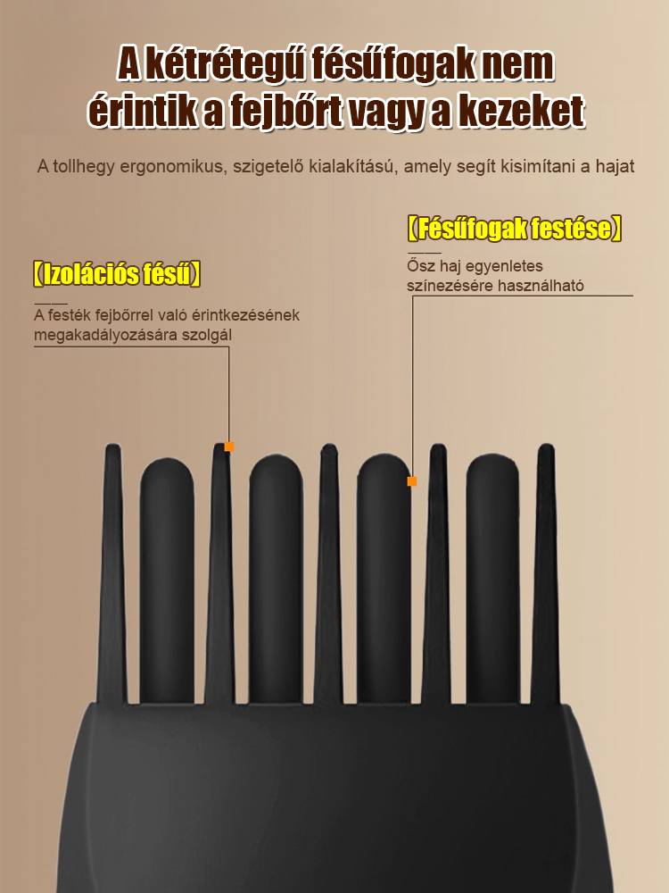 【Egy fésű fekete】 kis aranycső peptid fehér fedő hajszépítő toll