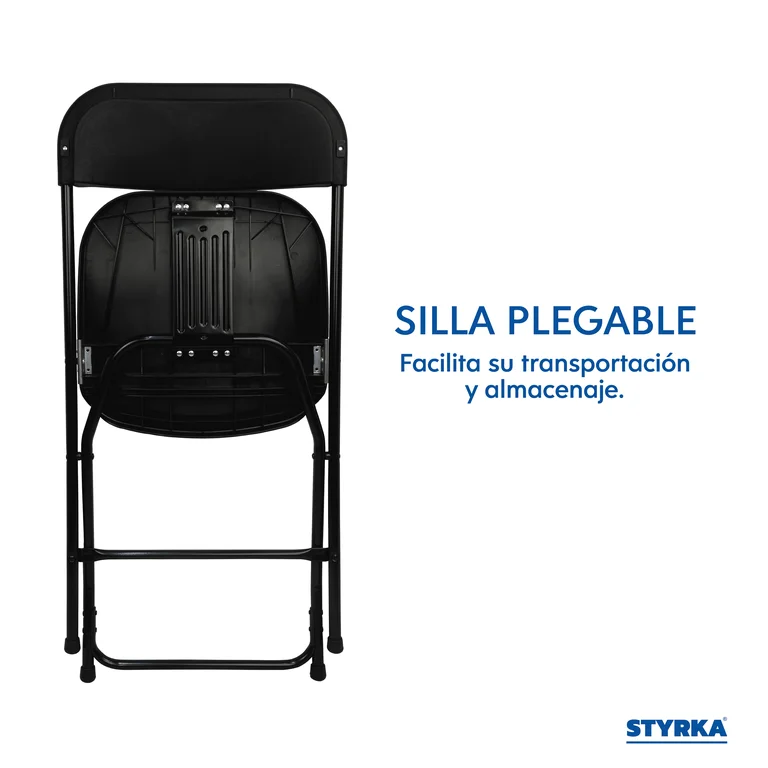 Set 10 Sillas Plegables Plastico STYRKA Uso Rudo para Eventos Exterior Jardin Fiestas