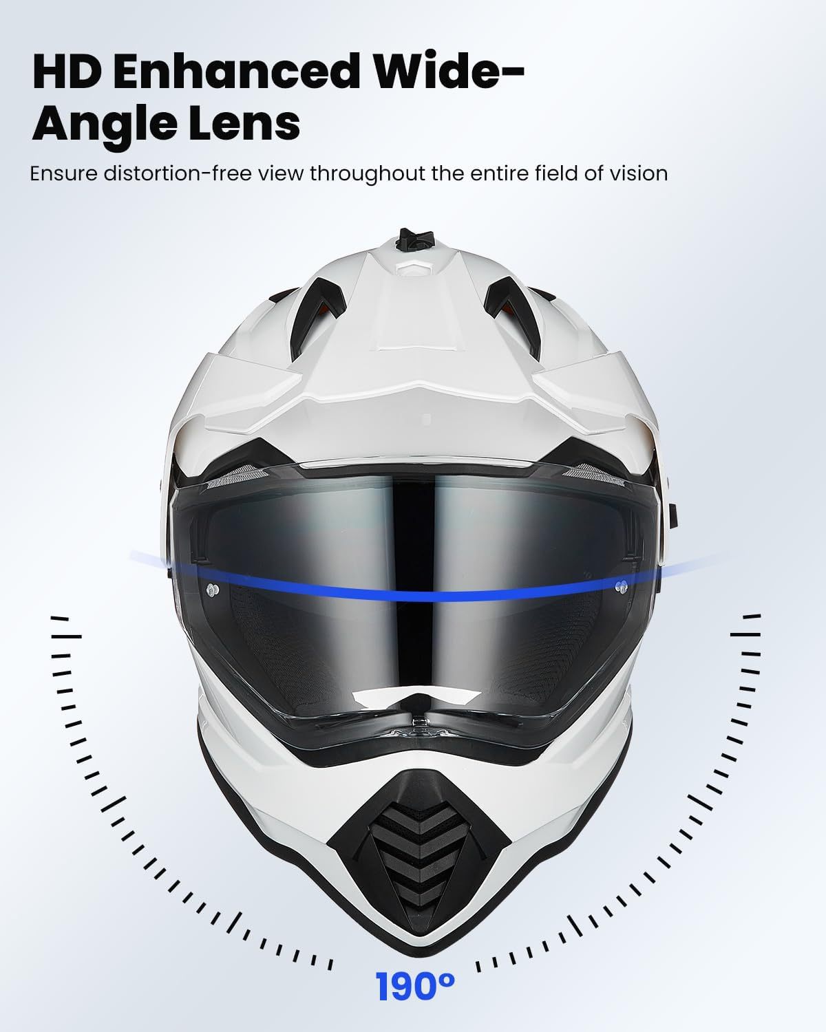 ILM - Casco de motocicleta de aventura doble deportivo compatible con Pinlock, visera para motos de nieve, ATV y todoterreno, modelo WS902