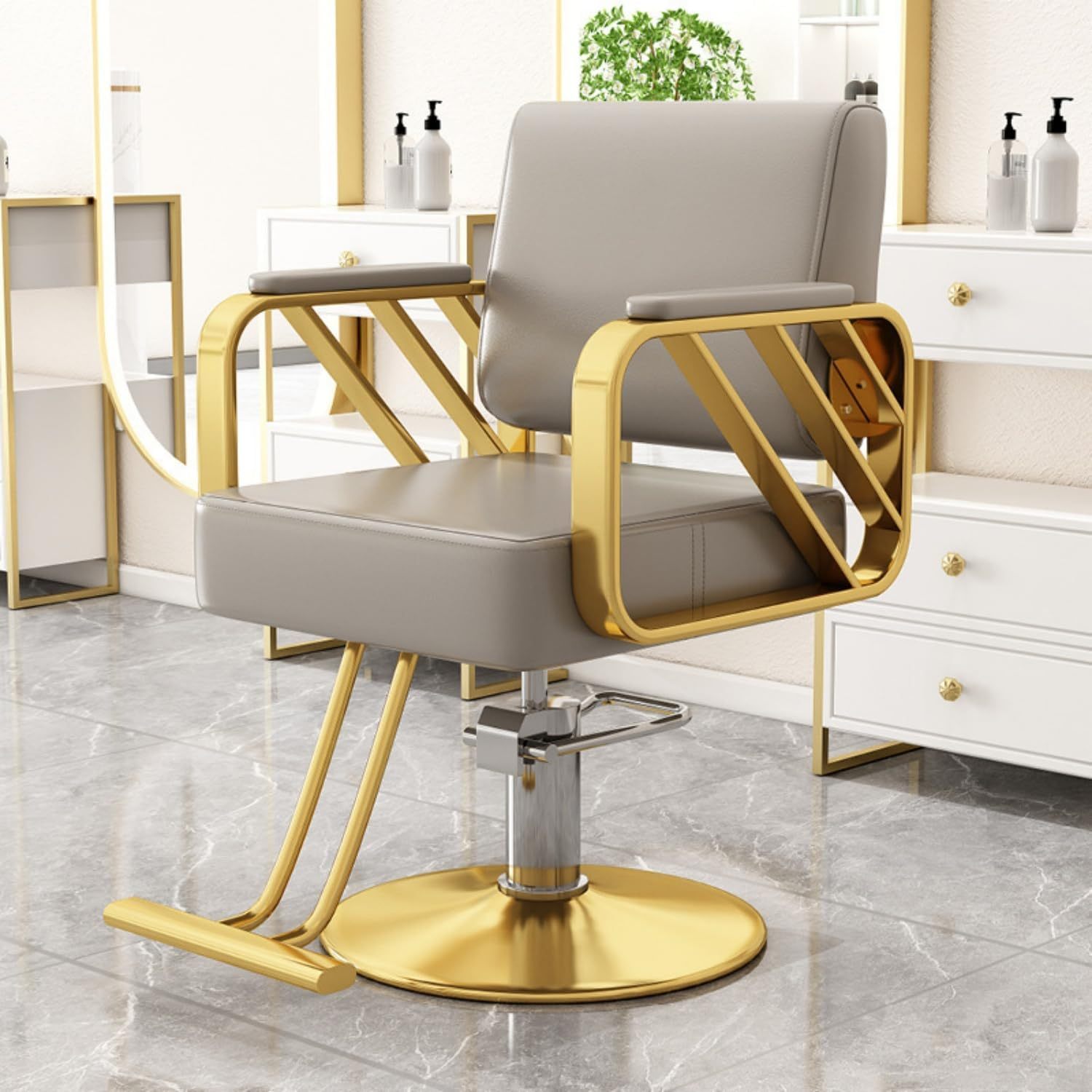 Silla de barbero reclinable para salón de Belleza Sillas de barbero giratorias de 360 Grados Estilista de peluquería Silla de salón de Tatuajes Equipo de Peinado,A,Upgrade