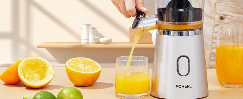 FOHERE Electric Citrus Juicer Hands Free, Orange Lime Grapefruit Juicer Squeezer, One Touch Operation, Easy to Clean Juice Maker FOHERE Electric Citrus Juicer Hands Free, Orange Lime Grapefruit Juicer Squeezer, One Touch Operation, Easy to Clean Juice Maker