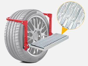 Nilight Folding Heavy Duty Tire Step for Truck SUV and RV, Non-Slip Steel Surface, Adjustable to Fit Tire from 10&rdquo; to 15&rdquo; Rated up to 350 Lbs,Easy to Install and Adjust Red Maximum Weight Capacity Portable