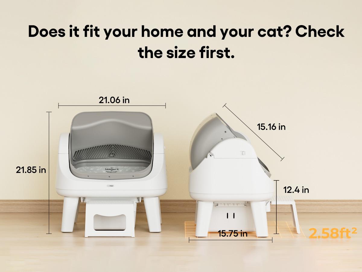 PetPivot AutoScooper 12 Open-Top Self-Cleaning Cat Litter Box &ndash; Sealed Waste Drawer, Includes Trash Bags & Entry Step