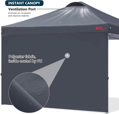 MasterCanopy - Tienda de campaña emergente Duradera Ez con 1 Pared Lateral (3 x 3 m, Negro)