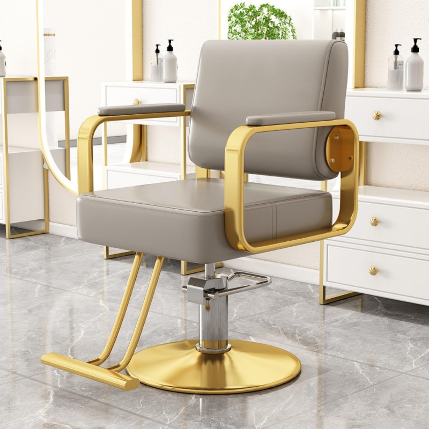 Silla de barbero reclinable para salón de Belleza Sillas de barbero giratorias de 360 Grados Estilista de peluquería Silla de salón de Tatuajes Equipo de Peinado,A,Upgrade