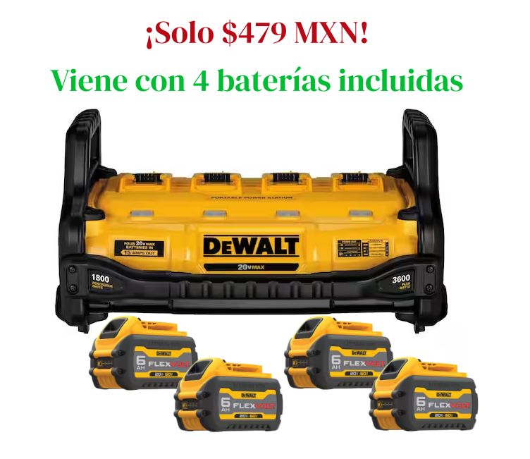 Estación de Energía Portátil 1800W y Cargador de Batería de Iones de Litio 20V/60V MAX