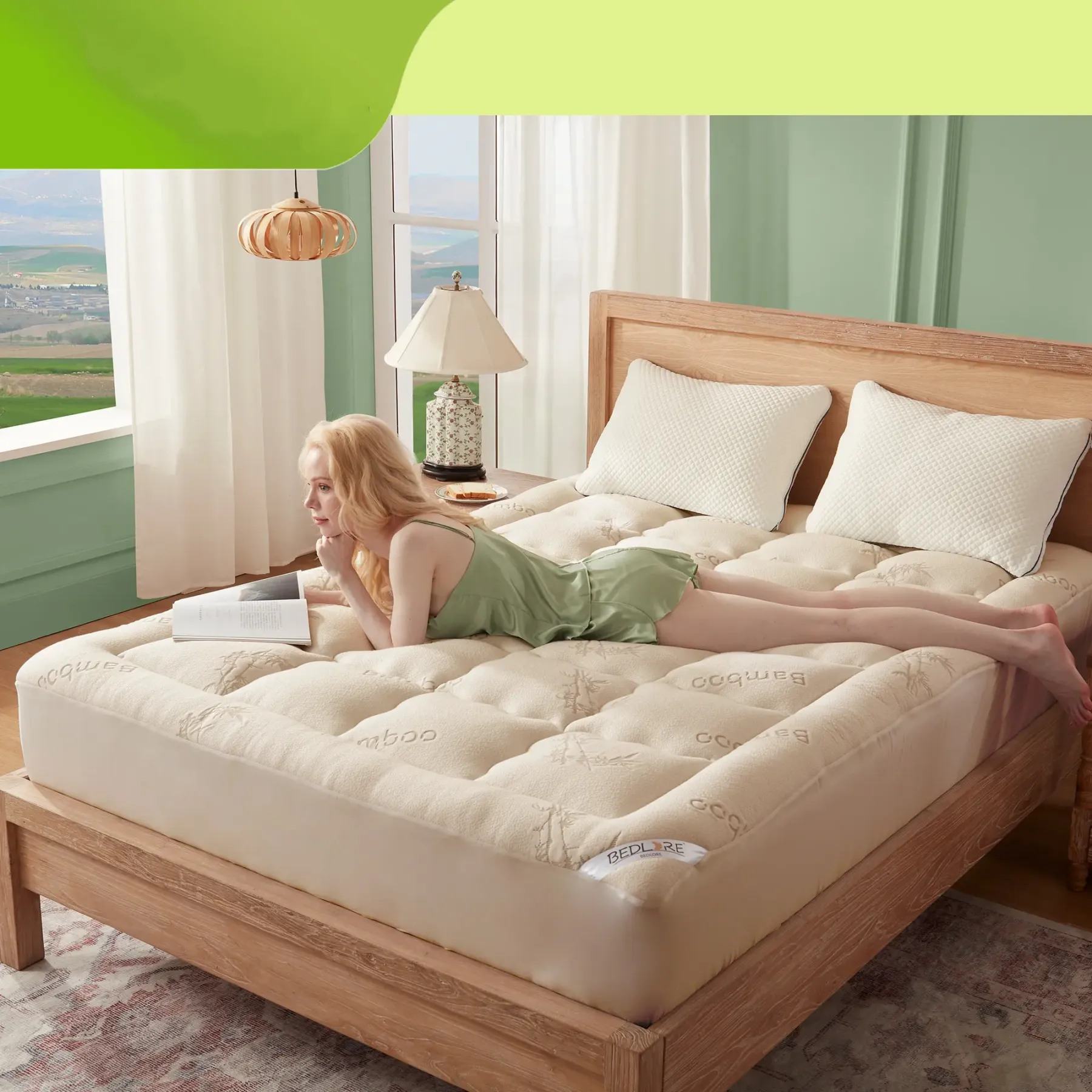 Protector de Colchón con Ajuste Profundo – Capa Pillow Top Esponjosa, Refrescante y Suave, Bolsillos Profundos (Para Colchones de 6 a 18 Pulgadas), Ideal para Dormitorio y Uso en Casa