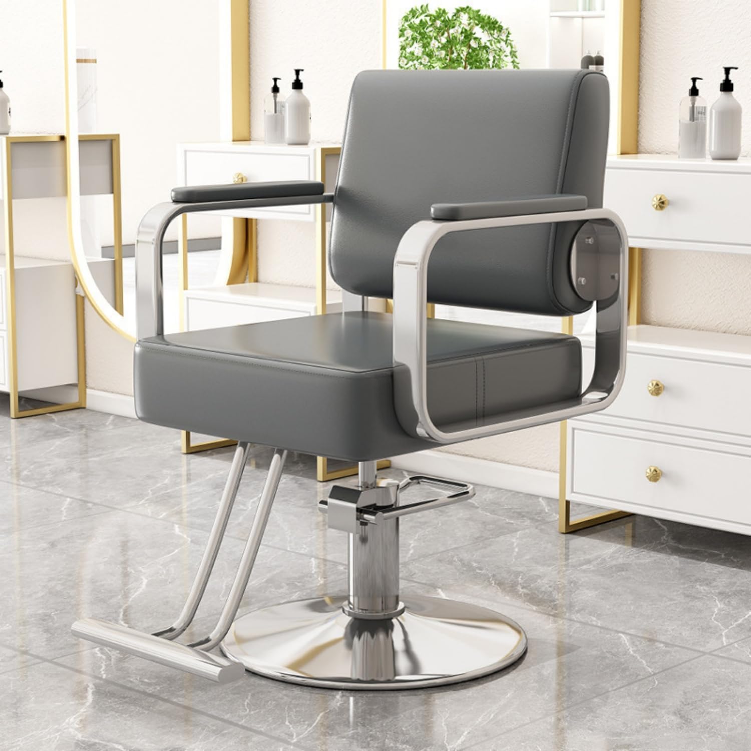 Silla de barbero reclinable para salón de Belleza Sillas de barbero giratorias de 360 Grados Estilista de peluquería Silla de salón de Tatuajes Equipo de Peinado,A,Upgrade