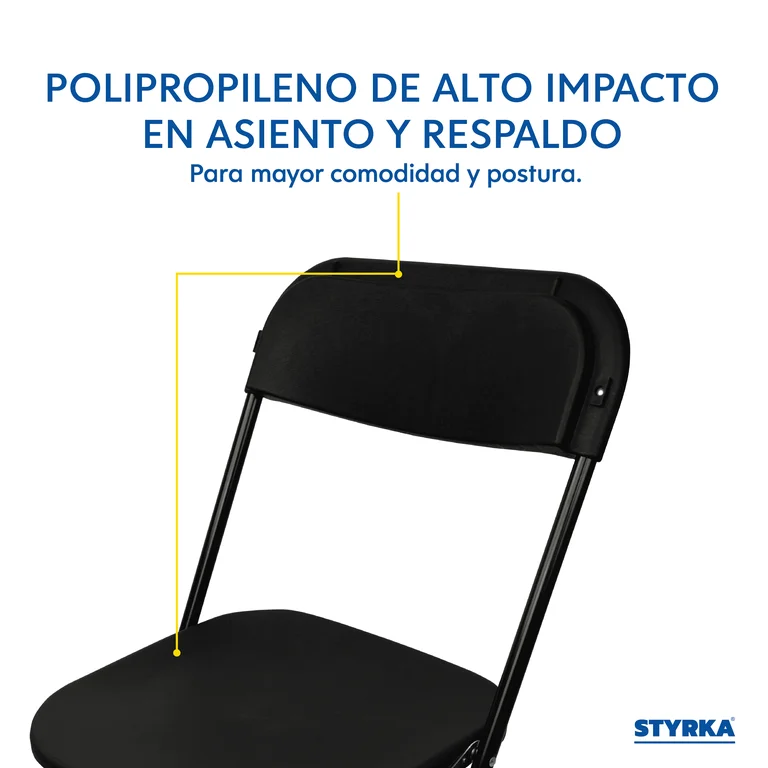 Set 10 Sillas Plegables Plastico STYRKA Uso Rudo para Eventos Exterior Jardin Fiestas