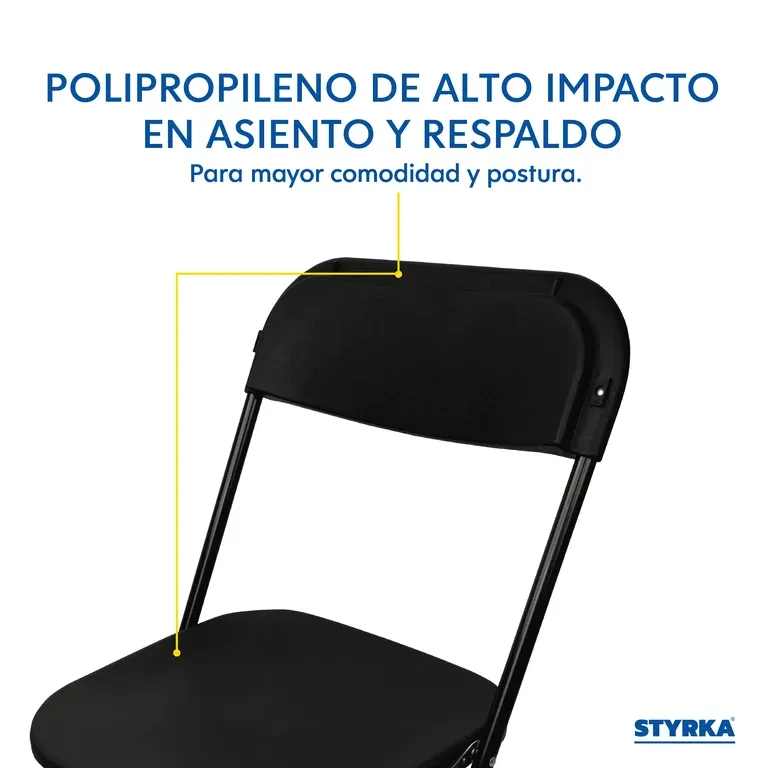Set 10 Sillas Plegables Plastico STYRKA Uso Rudo para Eventos Exterior Jardin Fiestas