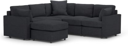 MODISOFA - Sofá Sala Esquinera Modular con Otomano | 6 Plazas | Gris Claro | + Pillow Pack | Fácil de Ensamblar y Adaptable | Envío Gratis