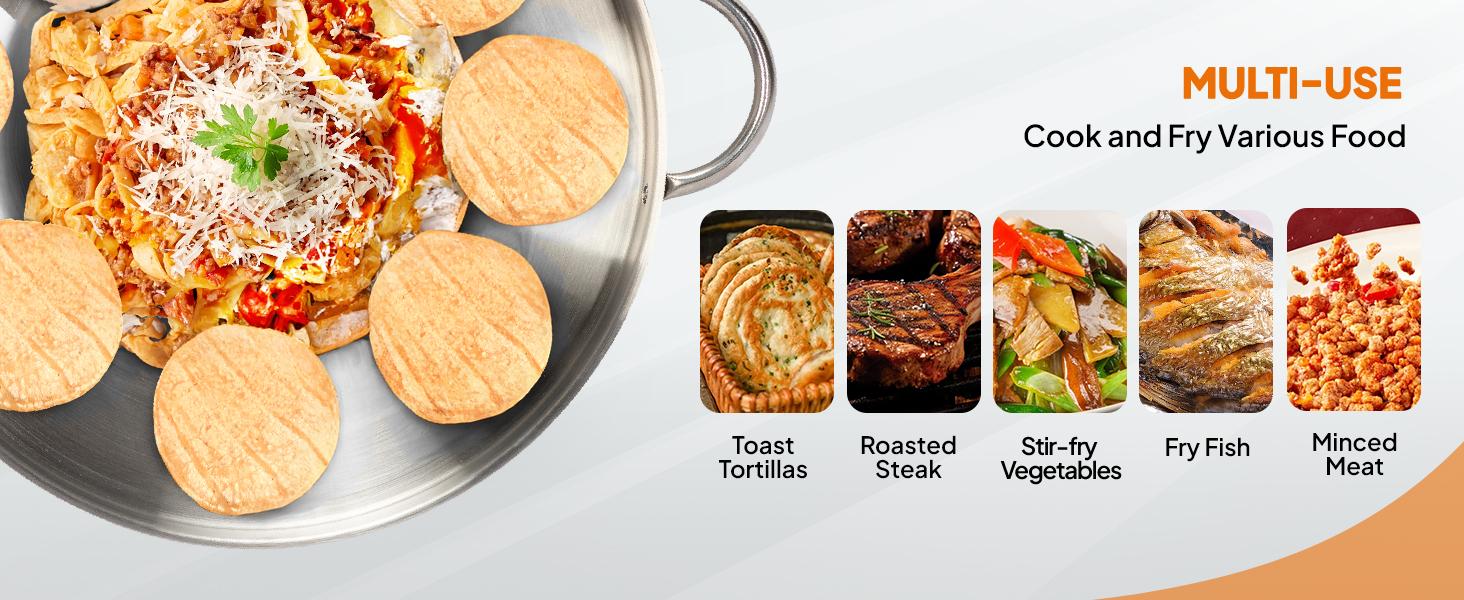 ROVSUN 23" Concave Comal Set with 80,000BTU Propane Stove, Stainless Steel Discada Disc Cooker with Burner Stand for Backyard & Outdoor Cooking, Taco Para Cocinar Carnitas Tortillas Stir Fry Wok SpringStatements