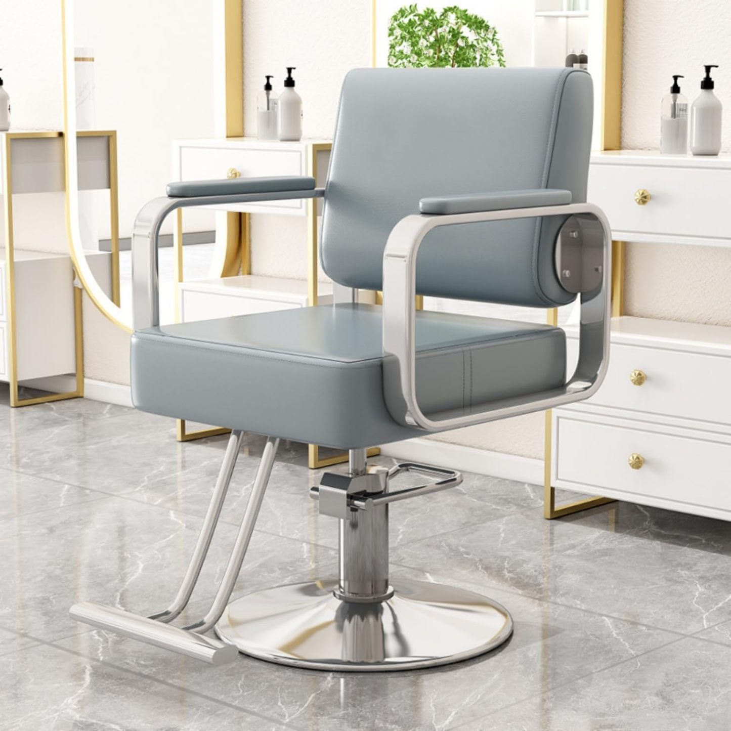 Silla de barbero reclinable para salón de Belleza Sillas de barbero giratorias de 360 Grados Estilista de peluquería Silla de salón de Tatuajes Equipo de Peinado,A,Upgrade