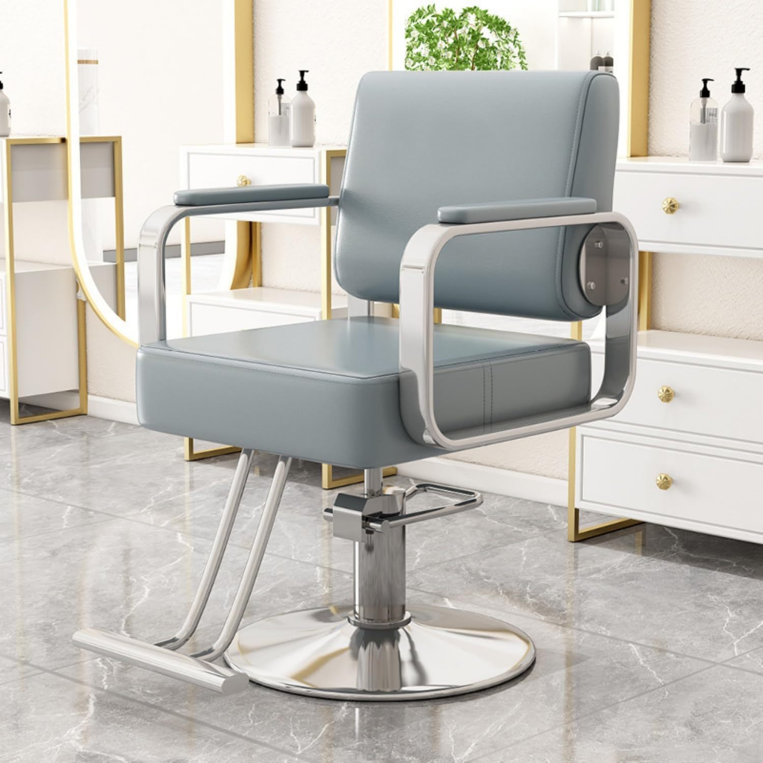 Silla de barbero reclinable para salón de Belleza Sillas de barbero giratorias de 360 Grados Estilista de peluquería Silla de salón de Tatuajes Equipo de Peinado,A,Upgrade