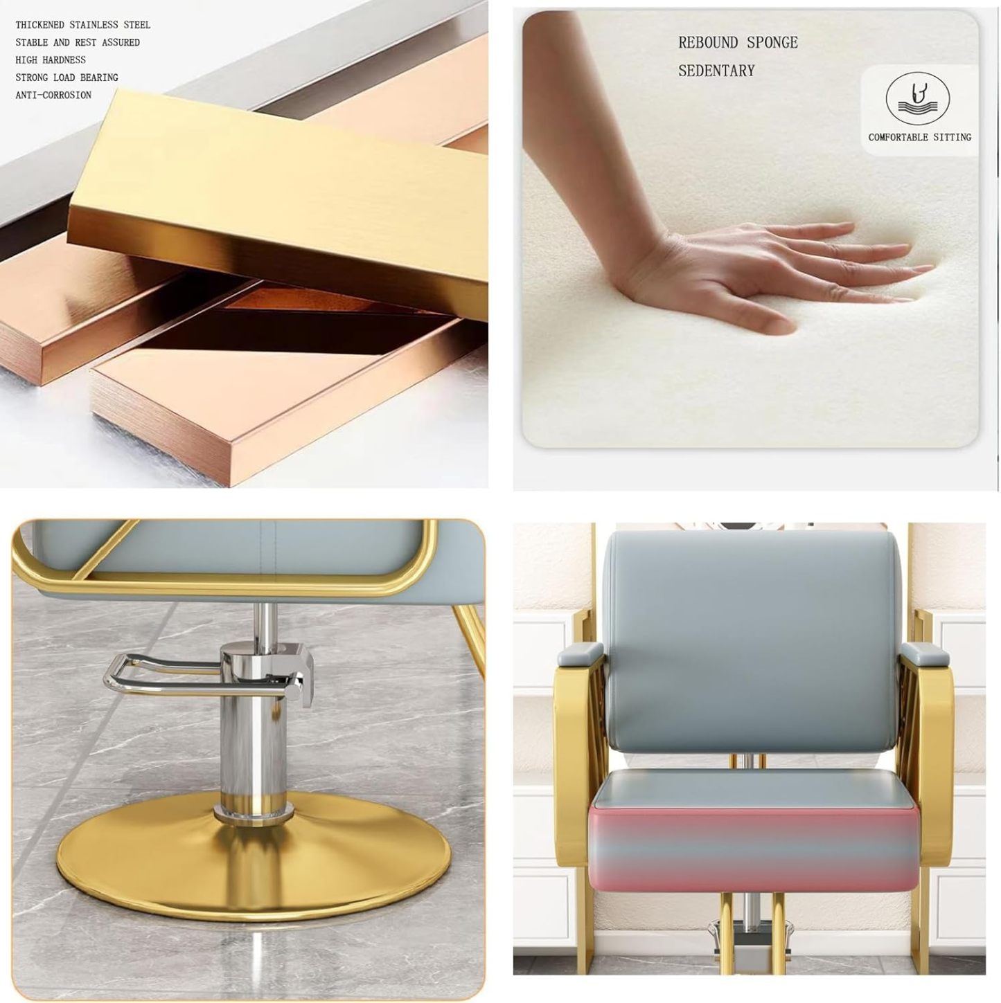 Silla de barbero reclinable para salón de Belleza Sillas de barbero giratorias de 360 Grados Estilista de peluquería Silla de salón de Tatuajes Equipo de Peinado,A,Upgrade