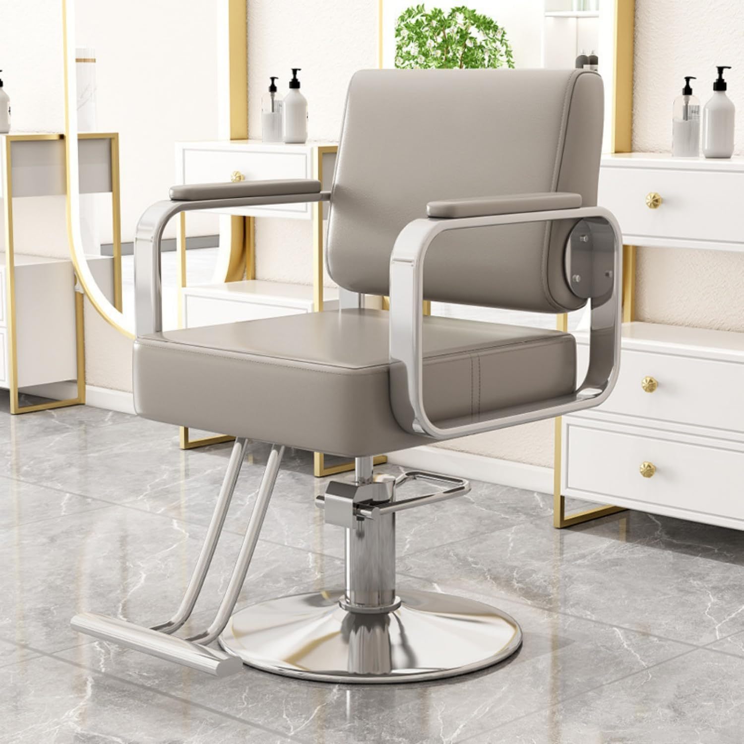 Silla de barbero reclinable para salón de Belleza Sillas de barbero giratorias de 360 Grados Estilista de peluquería Silla de salón de Tatuajes Equipo de Peinado,A,Upgrade