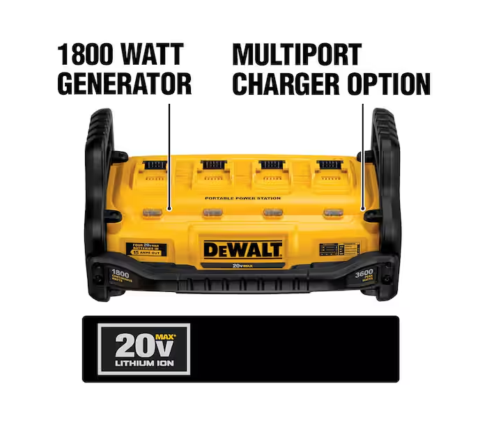 Estación de Energía Portátil 1800W y Cargador de Batería de Iones de Litio 20V/60V MAX