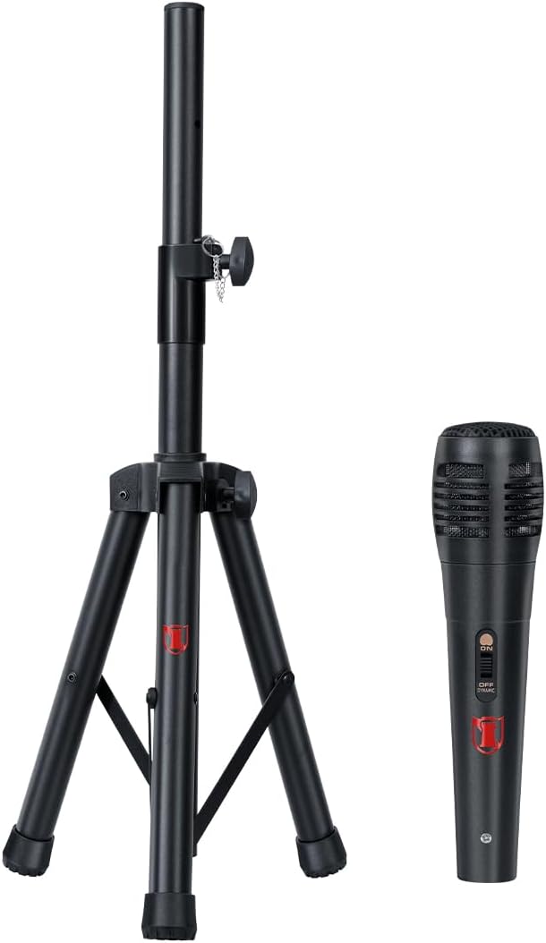 Kaiser Bafle Profesional Recargable, 15” y Potencia de 25,000 W PMPO Color Negro, Bluetooth, micrófono alámbrico y tripié metálico incluídos y Luz LED Multicolor, Tecnología KSR Link LED GEM-9515