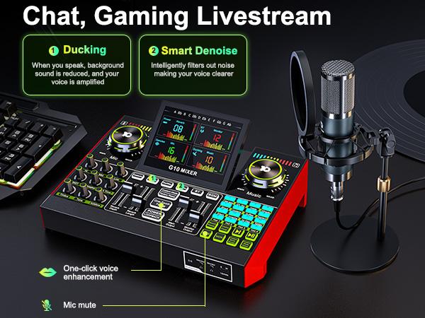 【Live Exclusive】 Tenlamp G10-P15 Mixing Sound Card Kit, customizable sound effects, two-level noise reduction, equipped with a condenser microphone, suitable for livestreaming, gaming, singing, podcasting, and more