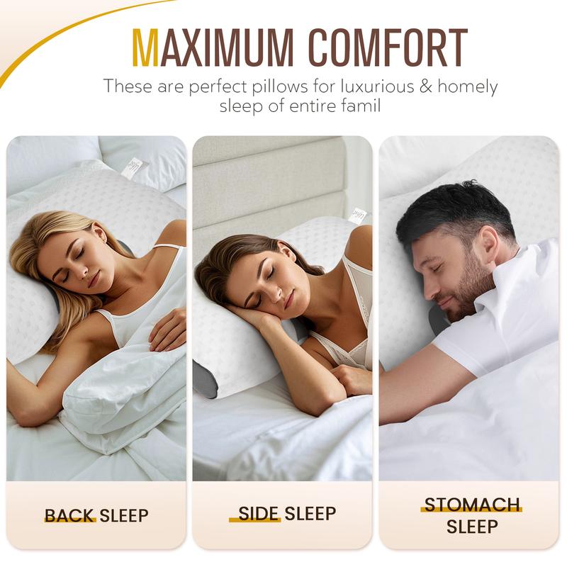 【BOGO!!】UFIST Neck Massage Couple Pillow - Adjustable ergonomic orthotic support, high-quality soft pillow core, detachable knitted pillowcase, relieves neck pain , aids sleep.Ergonomic Height for Optimal Cervical Support