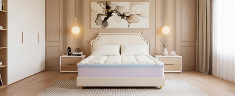 Sweetcrispy Official Double-Layer Mattress Topper Memory Foam Breathable 2-in-1 Adjustable Cloud-Like Comfort Cooling Gel