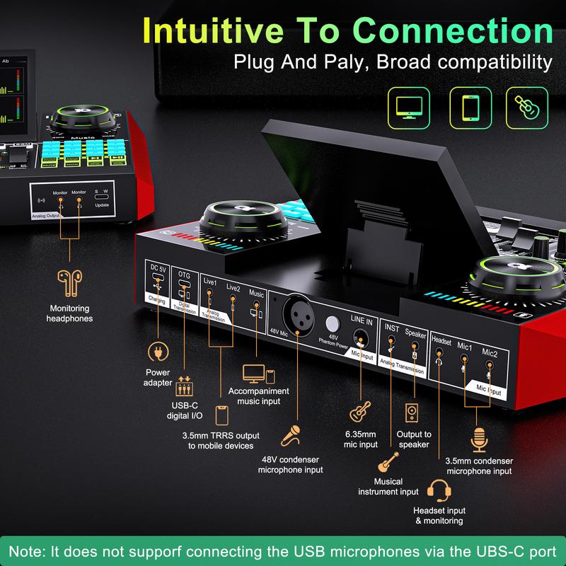 【Exclusiva en vivo】 Kit de tarjeta de sonido y mezcla Tenlamp G10-P15: efectos de sonido personalizables, reducción de ruido de dos niveles, incluye micrófono de condensador; ideal para transmisiones en vivo, videojuegos, canto, podcasts y más.