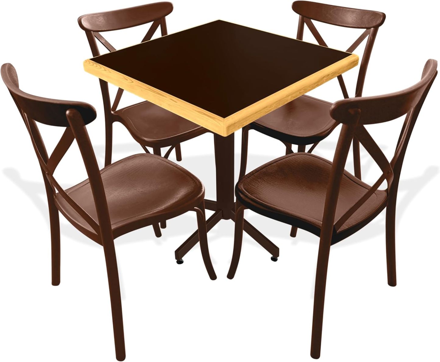ITLUAM MUEBLES Comedor con 4 sillas y Mesa de formaica emboquillada Resistente al Uso Diario, fácil Limpieza, Ideal para restaurantes, cocinas y cafeterías – Comedor Eqqus Emboquillado