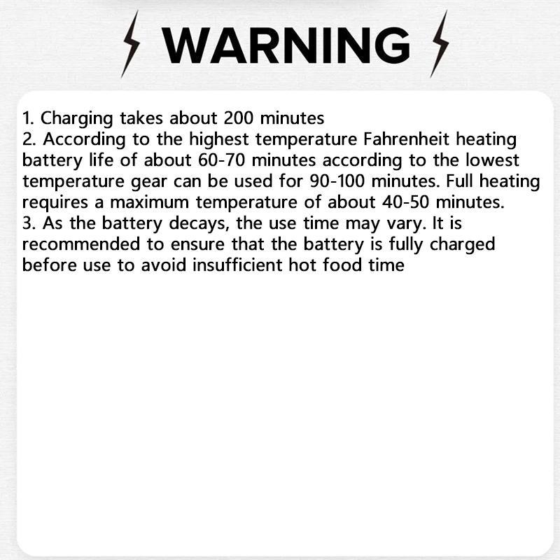 Self-Heating Lunch Box, Rechargeable Portable Food Heater, Cordless Heated Lunchbox, Easy & Convenient for Meal Prep, Thermal Lunch Boxes Ideal for Office, Travel, Car, Picnic & Outdoor Use