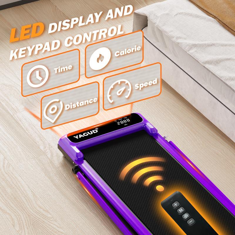 【Inclinación ajustable】Cinta de correr plegable YAGUD, plataforma para caminar con motor de bajo ruido, capacidad de peso de 265 libras, control remoto y ruedas para fácil movilidad, viene con bandas de resistencia gratuitas, sistema de doble absorción de