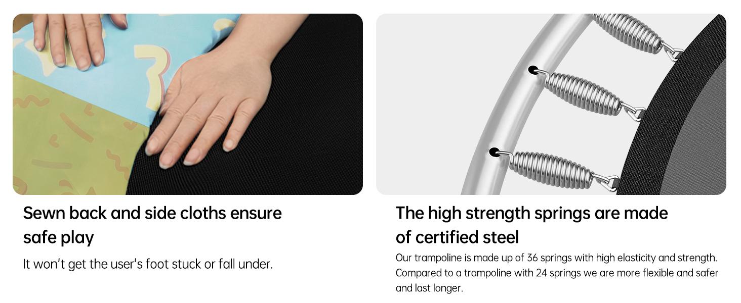 Lamerge Mini Round Trampoline for Kids 7-in-1 Toys Indoor Outdoor with Basketball Hoop Swing Hanging Rings Ocean Balls Sandbag Dartboard Inflatable Trampoline Gift for Boys Girls Multifunctional Safety Standards excellent gift for Christmas and New Year